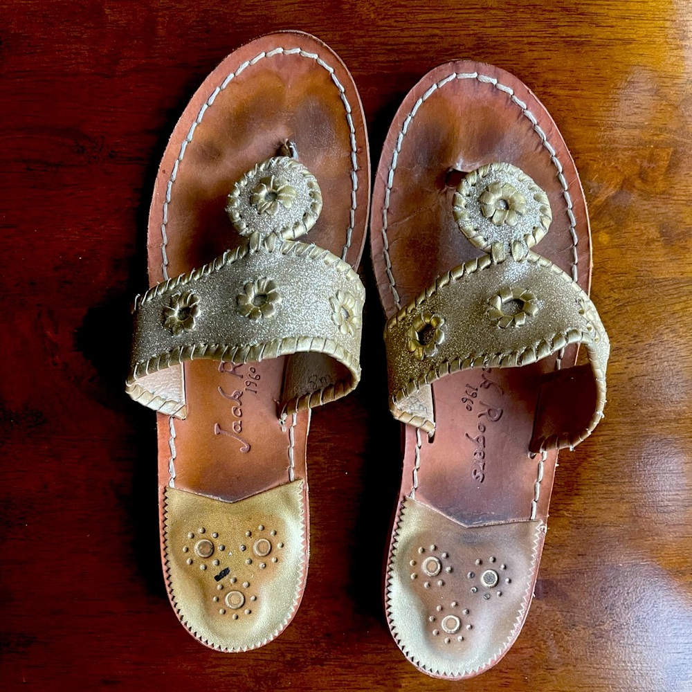 Gold glittered Jack Rogers